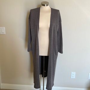 Audrey 3+1 Grey/Brown Long Cardigan (Size M)